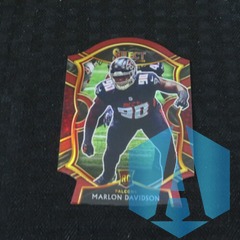2020 Panini Select Concourse Red Prizm Die-Cut Marlon Davidson #95 Rookie